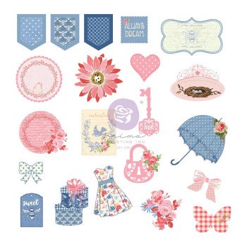 Висічки Prima Julie Nutting Frayed Denim Cardstock Ephemera 21/Pkg
