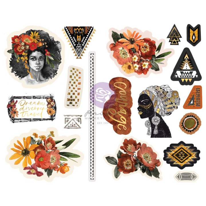  Наліпки з чіпборду Prima Diamond Chipboard Stickers 18/Pkg