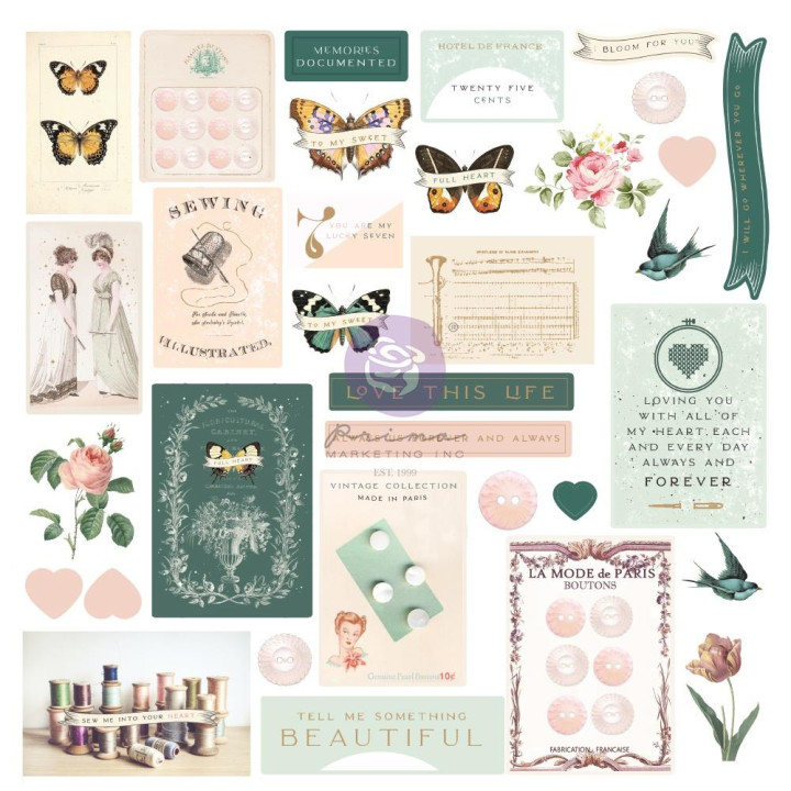 Висічки Prima My Sweet By Frank Garcia Cardstock Ephemera 33/Pkg