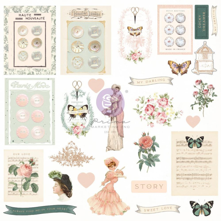 Висічки Prima My Sweet By Frank Garcia Cardstock Ephemera 27/Pkg