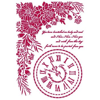 Трафарет Stamperia Journal Clock, Romantic