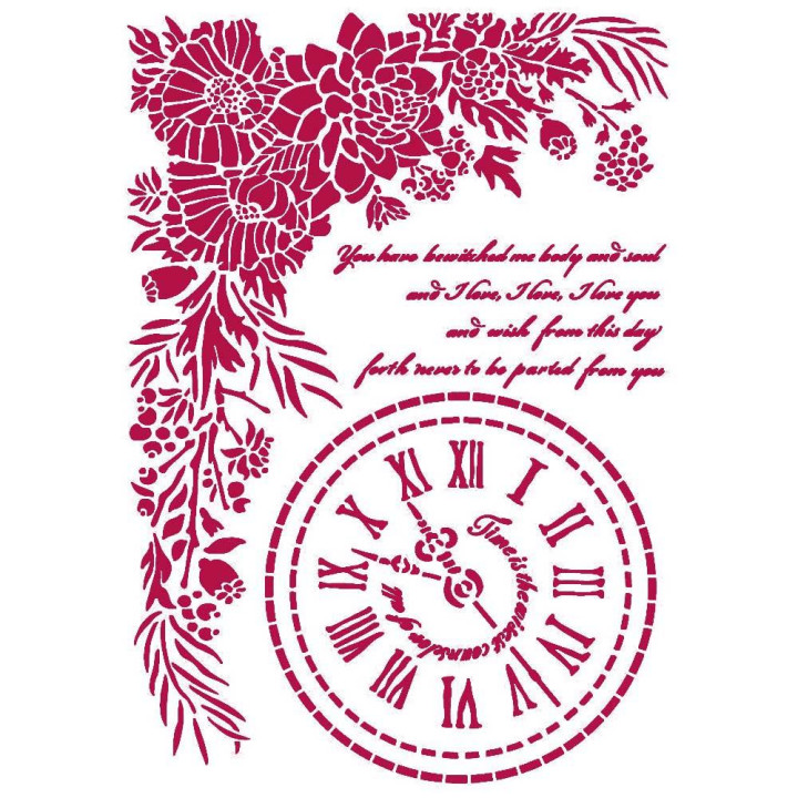 Трафарет Stamperia Journal Clock, Romantic