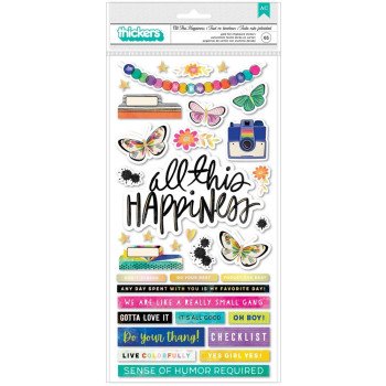 Наліпки American Crafts Color Study Thickers Stickers Elements 65/Pkg