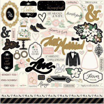 Наліпки Echo Park Wedding Day Cardstock Stickers Elements 30*30см