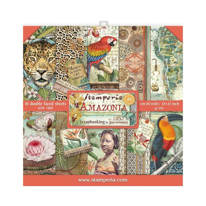 Набір паперу 30*30см Stamperia Amazonia 10/Pkg
