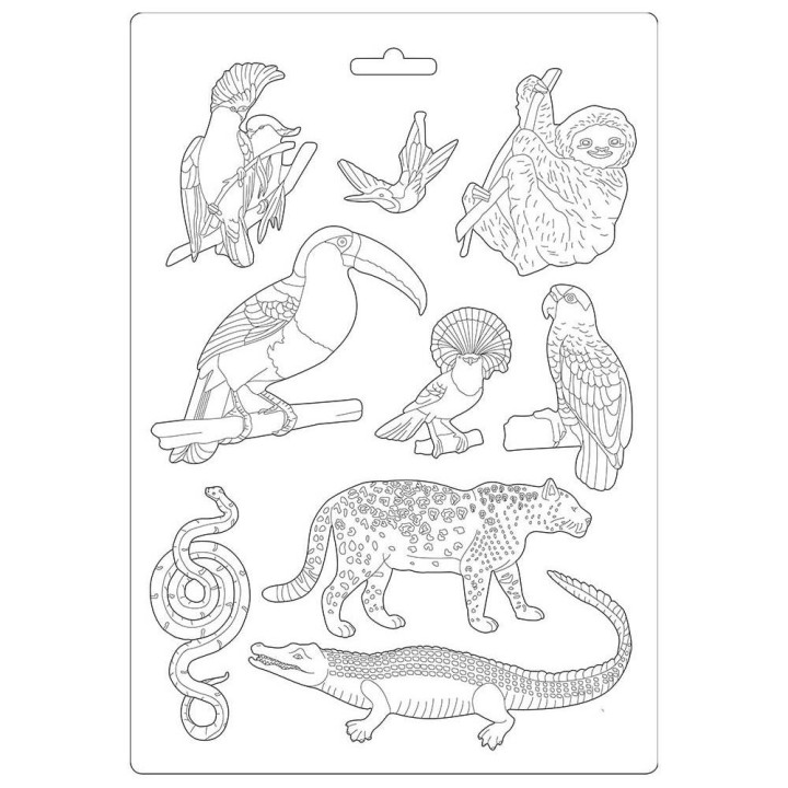  Молд Stamperia Soft Maxi Mould Animals, Amazonia 21*29см