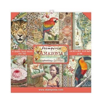 Набір паперу 20*20см Stamperia Amazonia 10/Pkg