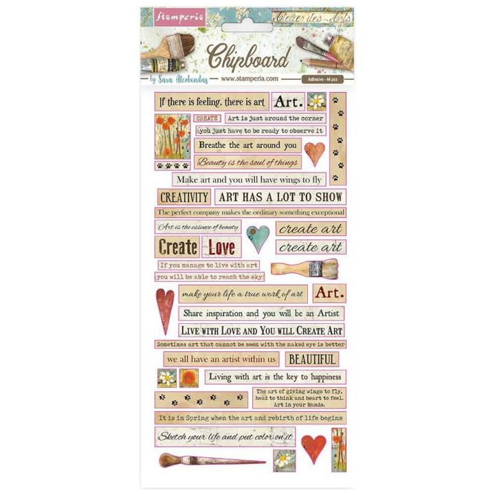 Чіпборд Stamperia Atelier Quotes 15*30см