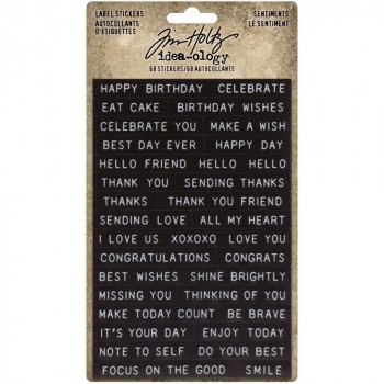 Наліпки Tim Holtz Idea-Ology Sentiments Label Stickers 68/Pkg