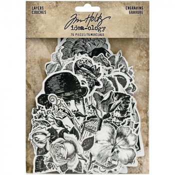 Висічки Tim Holtz Layers Engraving 76/Pkg