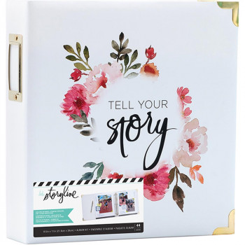 Альбом Heidi Swapp Storyline2 D-Ring White Floral 22*28см