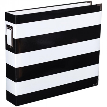 Альбом Heidi Swapp Project Life D-Ring Black & White Stripe 30*30см