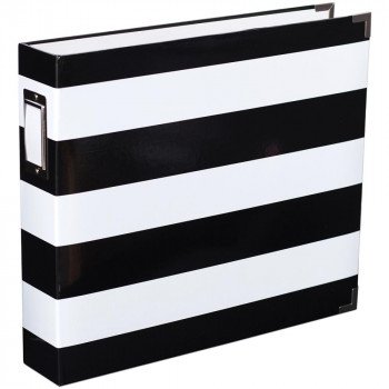 Альбом Heidi Swapp Project Life D-Ring Black & White Stripe 30*30см