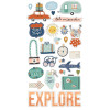  Наліпки з чіпборду Simple Stories Safe Travels 15*30см