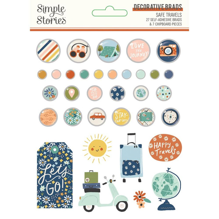 Брадси Simple Stories Simple Safe Travels 34/Pkg