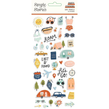 Наліпки Puffy Simple Stories Safe Travels 45/Pkg