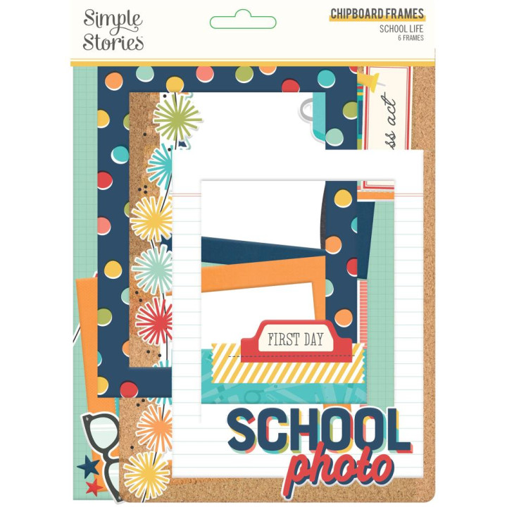 Висічки Simple Stories School Life Chipboard Frames Die-Cuts 6/Pkg