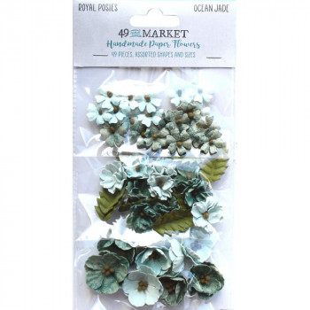 Квіти 49 And Market Royal Posies Paper Flowers Ocean Jade 49/Pkg