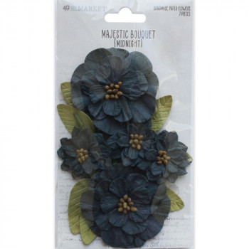 Квіти 49 And Market Majestic Bouquet Paper Flowers Midnight 7/Pkg