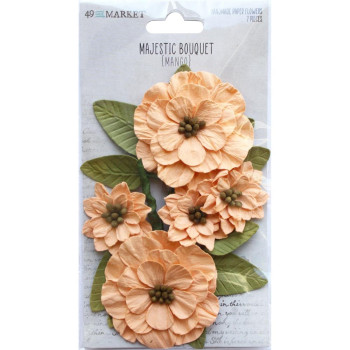 Квіти 49 And Market Majestic Bouquet Paper Flowers Mango 7/Pkg