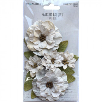 Квіти 49 And Market Majestic Bouquet Paper Flowers Marble 7/Pkg