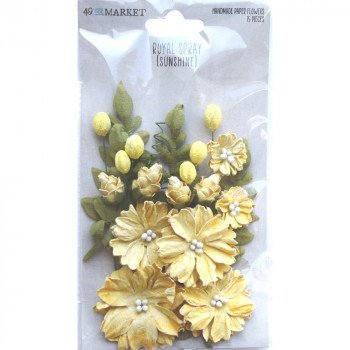 Квіти 49 And Market Royal Spray Paper Flowers Sunshine 15/Pkg