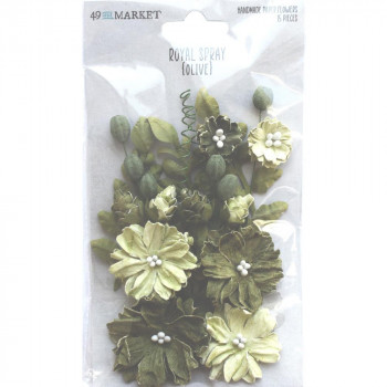 Квіти 49 And Market Royal Spray Paper Flowers Olive 15/Pkg