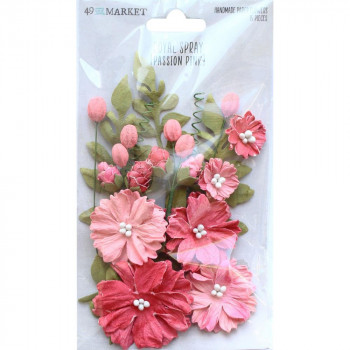 Квіти 49 And Market Royal Spray Paper Flowers Passion Pink 15/Pkg