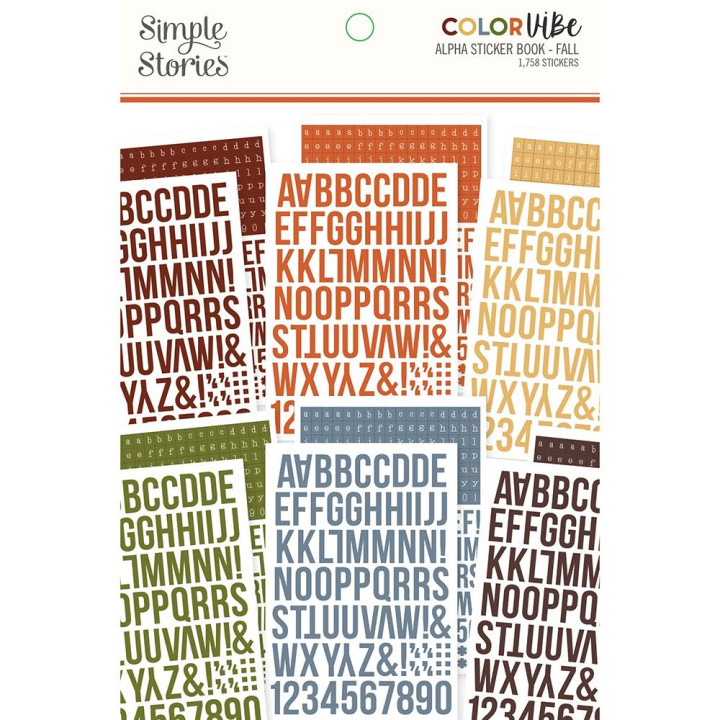 Наліпки Simple Stories Color Vibe Alpha Fall Sticker Book 12/Pkg