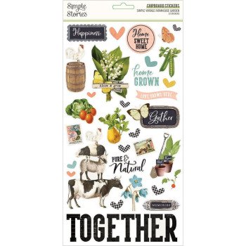  Наліпки з чіпборду Simple Stories Simple Vintage Farmhouse Garden 15*30см