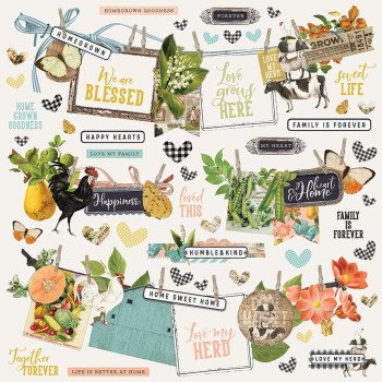 Наліпки Simple Stories Simple Vintage Farmhouse Garden Banners Cardstock Stickers Elements 30*30см