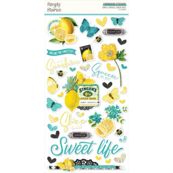  Наліпки з чіпборду Simple Stories Simple Vintage Lemon Twist 15*30см