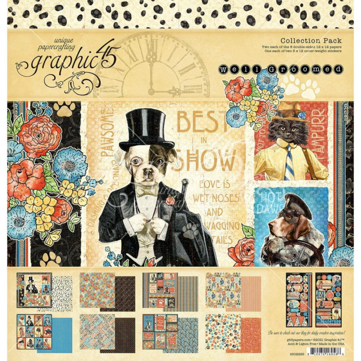 Набір паперу 30*30см Graphic 45 Well Groomed 16/Pkg