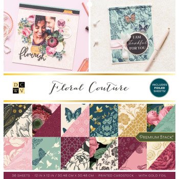 Набір паперу 30*30см DCWV Floral Couture 36/Pkg