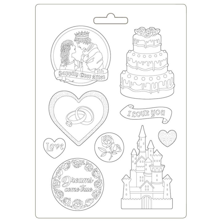  Молд Stamperia Soft Maxi Mould Castle & Cake, Sleeping Beauty 21*29см