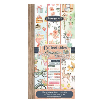Набір паперу 15*30см Stamperia Collectables Celebration 10/Pkg