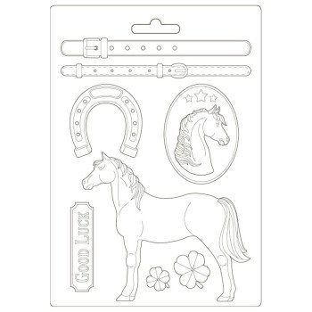 Молд Stamperia Soft Maxi Mould Standing Horse, Romantic Horses 21*29см