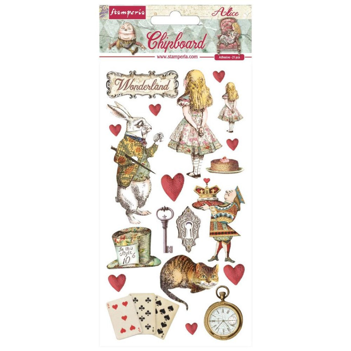 Чіпборд Stamperia Alice In Wonderland 15*30см