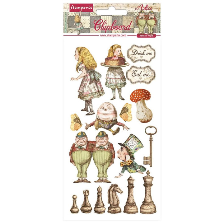 Чіпборд Stamperia Alice Through The Looking Glass 15*30см
