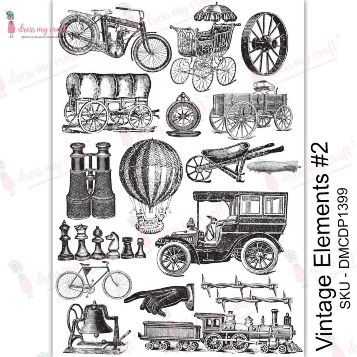 Трансфер Dress My Craft Transfer Me Sheet A4 Vintage Elements #2