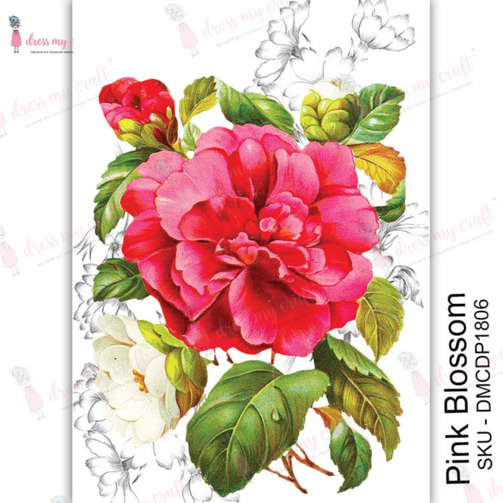 Трансфер Dress My Craft Transfer Me Sheet A4 Pink Blossom