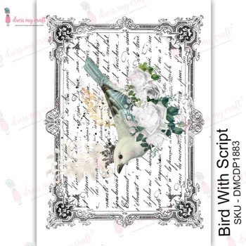 Трансфер Dress My Craft Transfer Me Sheet A4 Bird With Scrip