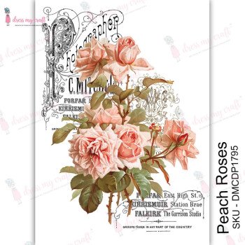 Трансфер Dress My Craft Transfer Me Sheet A4 Peach Roses