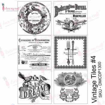 Трансфер Dress My Craft Transfer Me Sheet A4 Vintage Tile #4