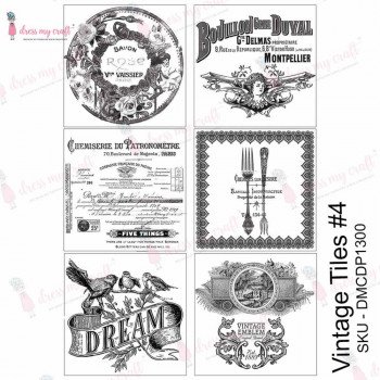 Трансфер Dress My Craft Transfer Me Sheet A4 Vintage Tile #4