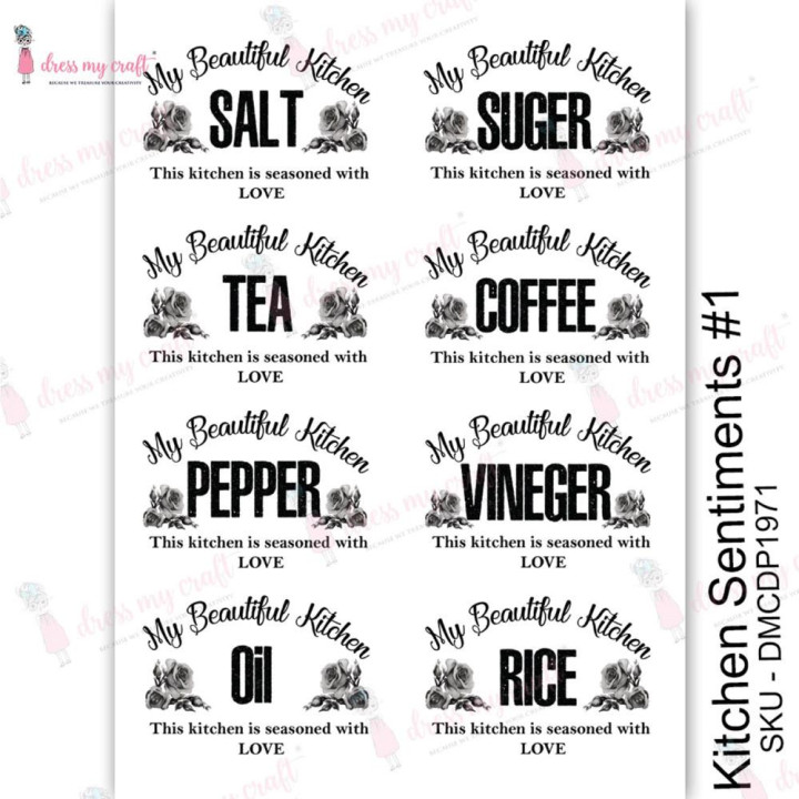 Трансфер Dress My Craft Transfer Me Sheet A4 Kitchen Sentiments #1