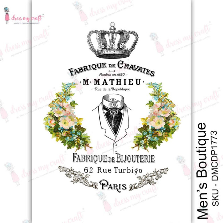 Трансфер Dress My Craft Transfer Me Sheet A4 Men's Boutique