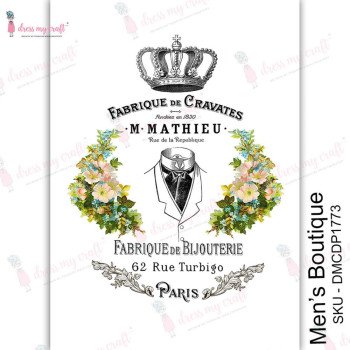 Трансфер Dress My Craft Transfer Me Sheet A4 Men's Boutique