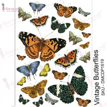 Трансфер Dress My Craft Transfer Me Sheet A4 Vintage Butterflies