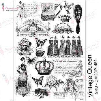 Трансфер Dress My Craft Transfer Me Sheet A4 Vintage Queen
